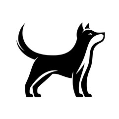 Minimalist Dog Logo - Black and White, Modern Design, Simple Icon