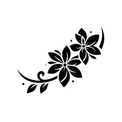 Obraz premium Elegant Black Floral Design on White, Minimalist Vector