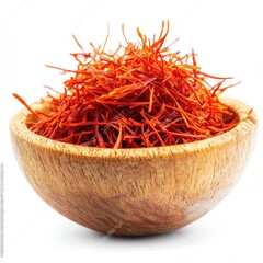 Fototapeta premium Saffron threads in a wooden bowl