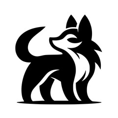 Minimalist Black and White Fox Logo, Clean, Modern Design
