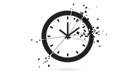 Broken clock graphic symbol