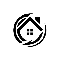 Modern Real Estate Logo: House in a Circle, Minimalist Design