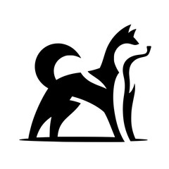 Abstract Black and White Dog Logo Design