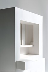 White architectural model of a modern minimalist house