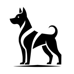 Minimalist Dog Silhouette: Modern Black & White Logo, Clean Design, Icon