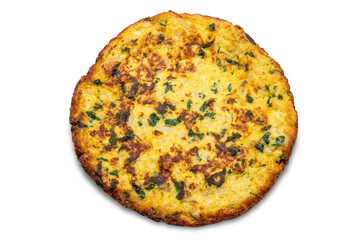 Omelette with parsley isolated