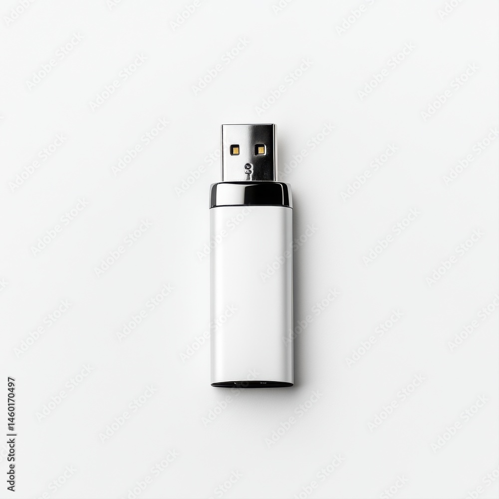 Poster modern usb flash drive on a clean background for technology and data storage