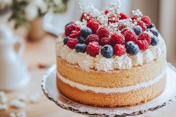 Victoria Sponge Cake – Classic British Layer Cake with Jam and Cream Filling