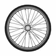 Black and White Bicycle Wheel Spoke Design Graphic Illustration