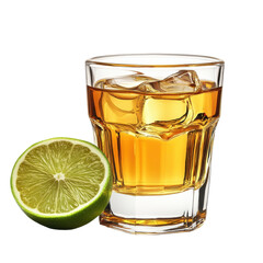 Tequila isolated on transparent background.