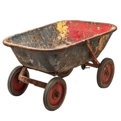 Wheelbarrow isolated on transparent background.