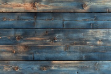 Fototapeta premium Horizontal wooden planks painted in shades of blue and brown.