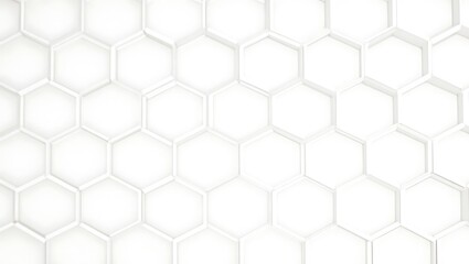 Naklejka premium Monochromatic Hexagonal Pattern Forming an Abstract Geometric White Surface