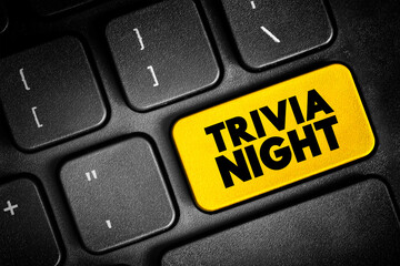 Fototapeta premium Trivia Night text concept button on keyboard for presentations and reports