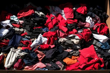 Pile of assorted used clothing