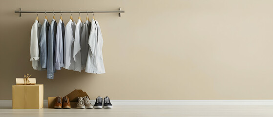 Organized Clothes Hanger Rack With Empty Interior