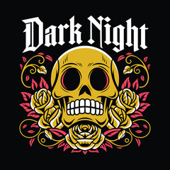 Printable skull t shirt design vector