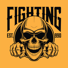 Printable skull t shirt design Vector