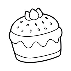 cupcake cartoon illustration line art