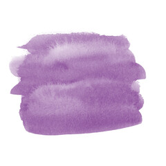 Abstract watercolor stroke of light purple color, hand drawn textured watercolor stain. Painted backdrop with brush stroke. For prints, logos, banners, icons, greeting cards, postcards, backgrounds.