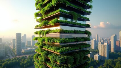 Obraz premium vertical farm skyscraper: green urban utopia
