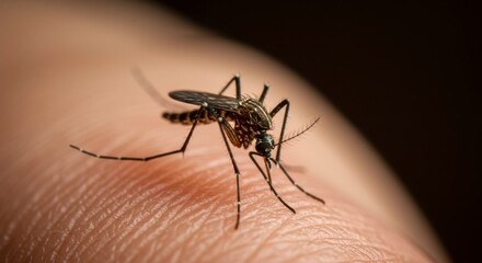 Mosquito on human skin