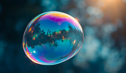 Iridescent Soap Bubble Rainbow Refraction Softbox Lighting Ethereal Texture Gemstone Facets