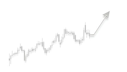 Obraz premium Abstract Financial Growth Chart with Upward Arrow on White Background
