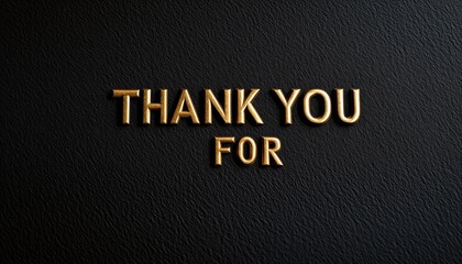Gold Thank You For text on black background