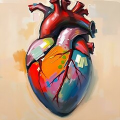 
drawing of a human heart with artistic details 61
