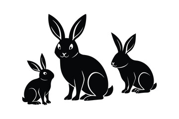 Rabbit Silhouettes Bundle Vector Art Design