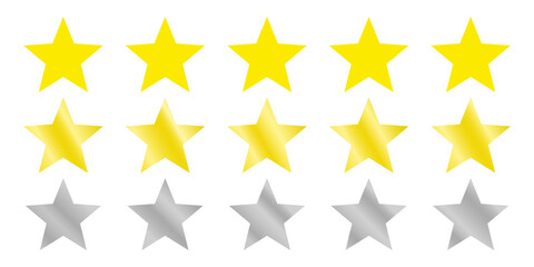 Yellow, gold, and silver star design elements