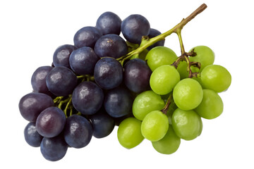  bunch of fresh red and green grapes isolated on white background