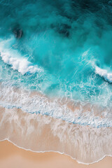 Top-down view of turquoise ocean 