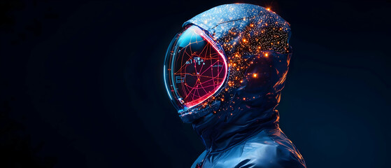 Futuristic Astronaut Profile With Glowing Details