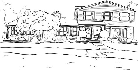 Traditional house sketch