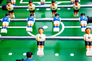 Fototapeta premium Colorful soccer table with players in action