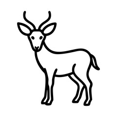 Fototapeta premium Cute gazelle illustration standing gracefully, icon, vector