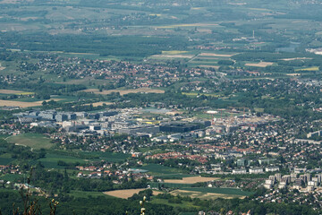 panorama sur  la campagne genevoise , depuis le Salève