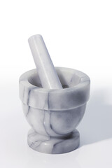 Mortar and Pestle close-in on white background