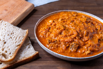 Traditional Hungarian Cabbage stew a la Szekely or Szekely goulash