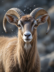 Mouflon looking at camera