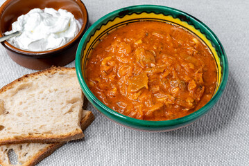 Traditional Hungarian Cabbage stew a la Szekely or Szekely goulash