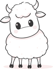 Cute Cartoon Cow Vector, Minimalist Farm Animal Illustration