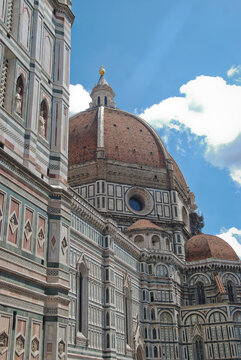 close up of santa maria del fiore cathedral in florence, italy