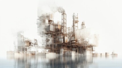 Obraz premium Assessing the Effectiveness of Oil Refinery Operations: Advanced Catalytic Cracking, Reliable Hydroprocessing, and Emissions Management for Improved Efficiency in Photo Stock Concept