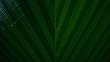 Obraz premium A captivating macro shot showcasing the symmetrical elegance of a palm leaf