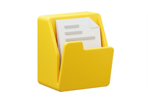 A vivid yellow file folder with white document against a plain background