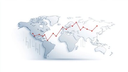 Naklejka premium Globalization and Currency Exchange: The Impact of Fluctuating Rates on International Trade and Market Strategies - Photo Stock Concept with Left-Side Empty Space