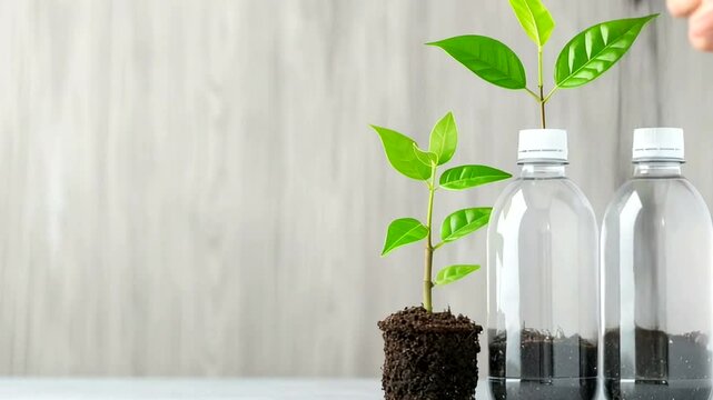Reclaimed bottles nurture vibrant seedlings